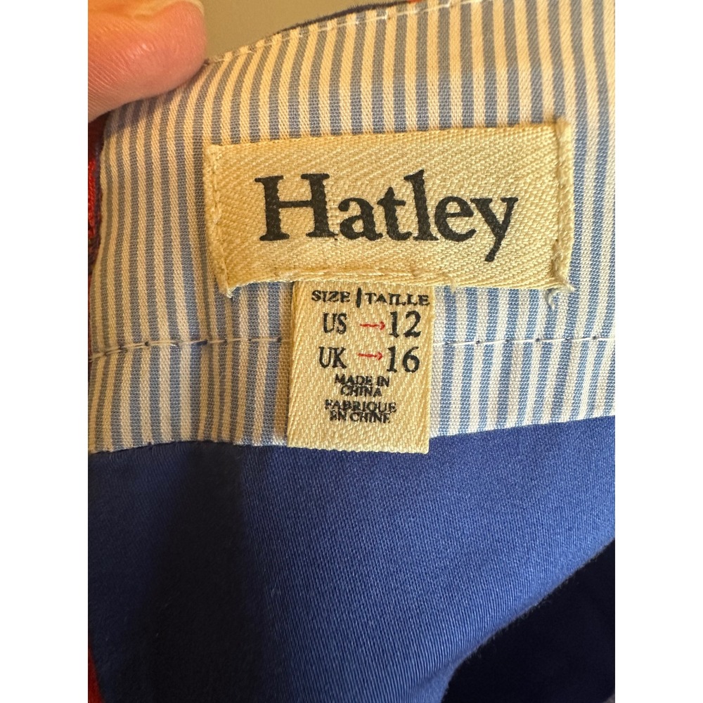 Hatley Navy Pink Elephant Print Cotton Pencil Skirt Size 12 Exposed Back Zip - Picture 8 of 8